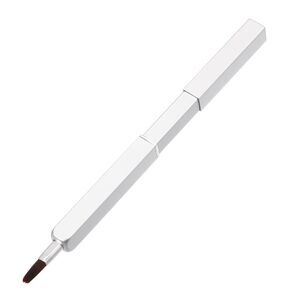 Square Shape Lipstick Concealer Smudger Brush Makeup Brush Tool Set Silver Tone